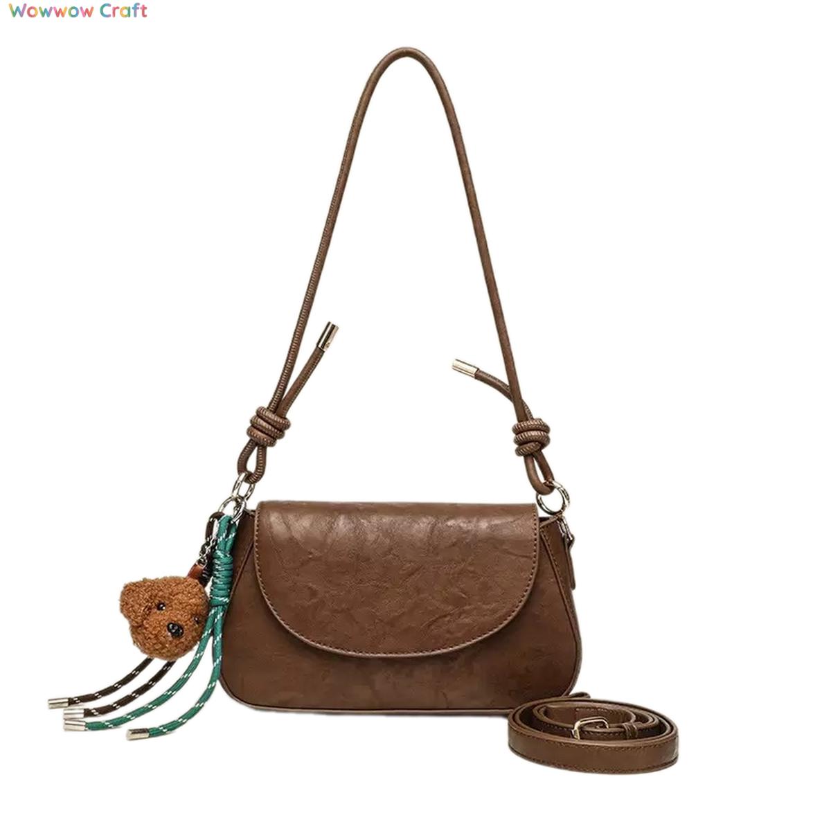 Shoulder Bags,Totes,Leather Bags,Black Brown Vintage Textured Leather Shoulder Bag - Leather Crossbody Bag